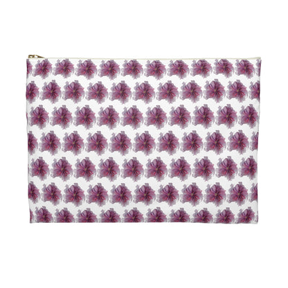 Make Up Bag - No. 269 - Purple & Pink Flower on White