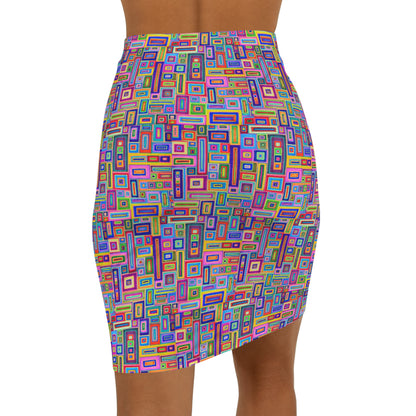 Women's Mini Skirt - No. 264 - Multicoloured rectangles