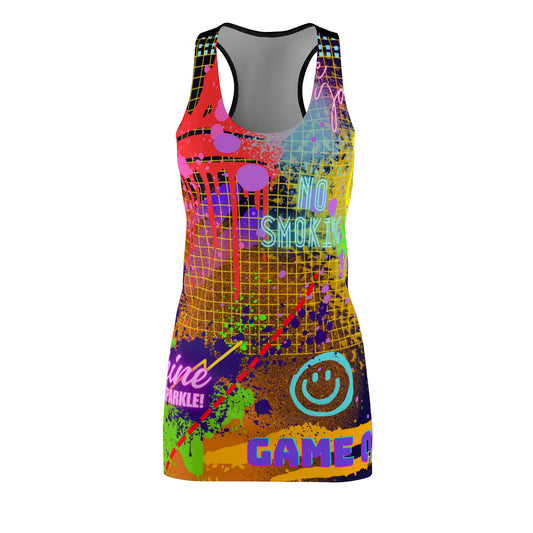 Women's Cut & Sew Racerback Dress - No. 232 - Graffiti - 'No Smoking'