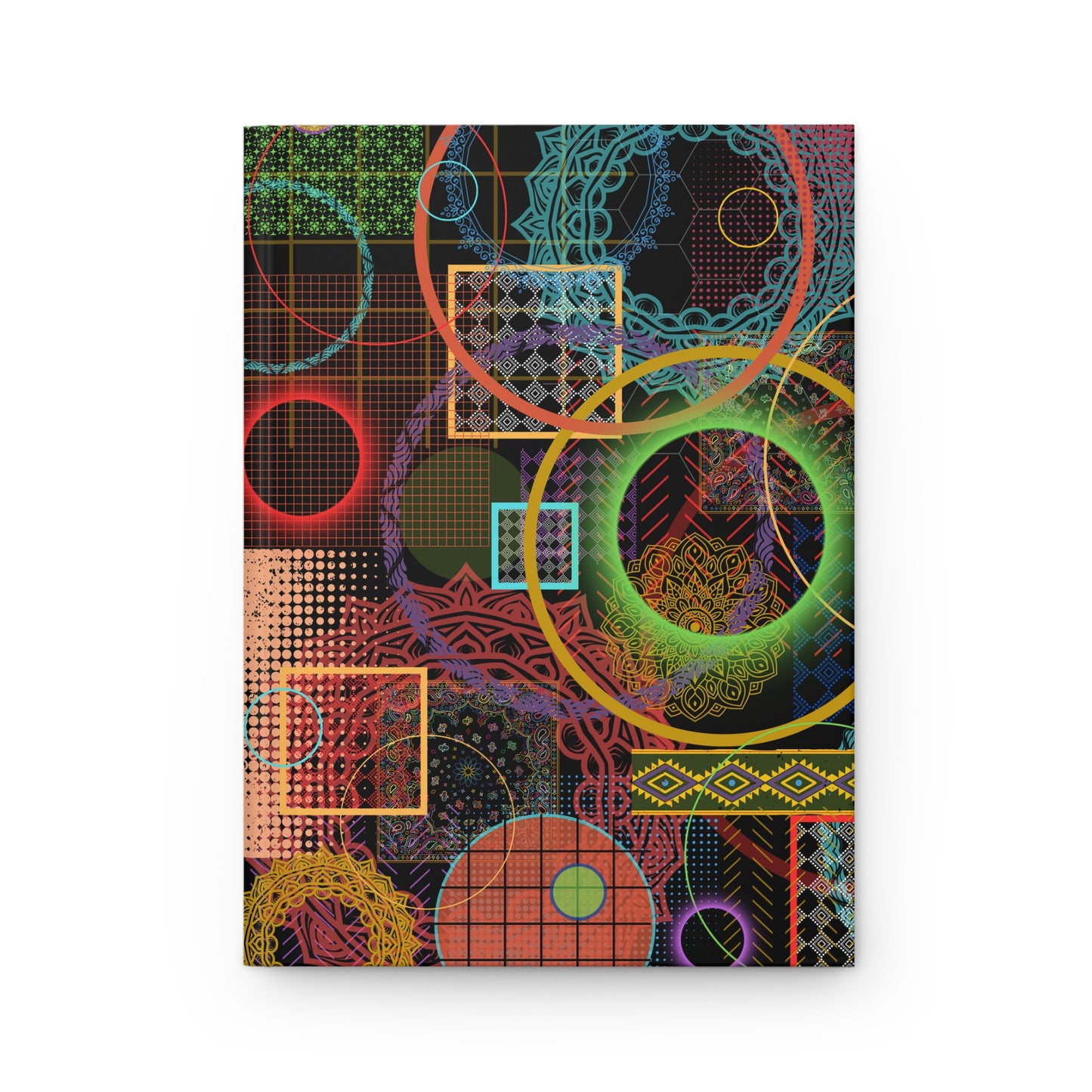 Hardcover Journal Matte (Lined) - No. 299 - Multicoloured Rings 3 - By Irish Artist Fiona de Lacy