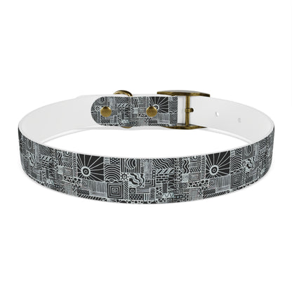 Dog Collar - No. 252 - Black & White Abstract