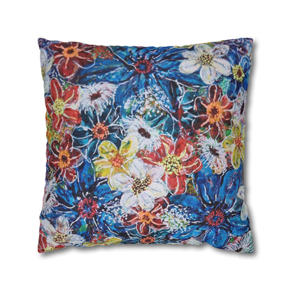 Cushion Pillow Case - No. 242 -  Large Blue Flowers