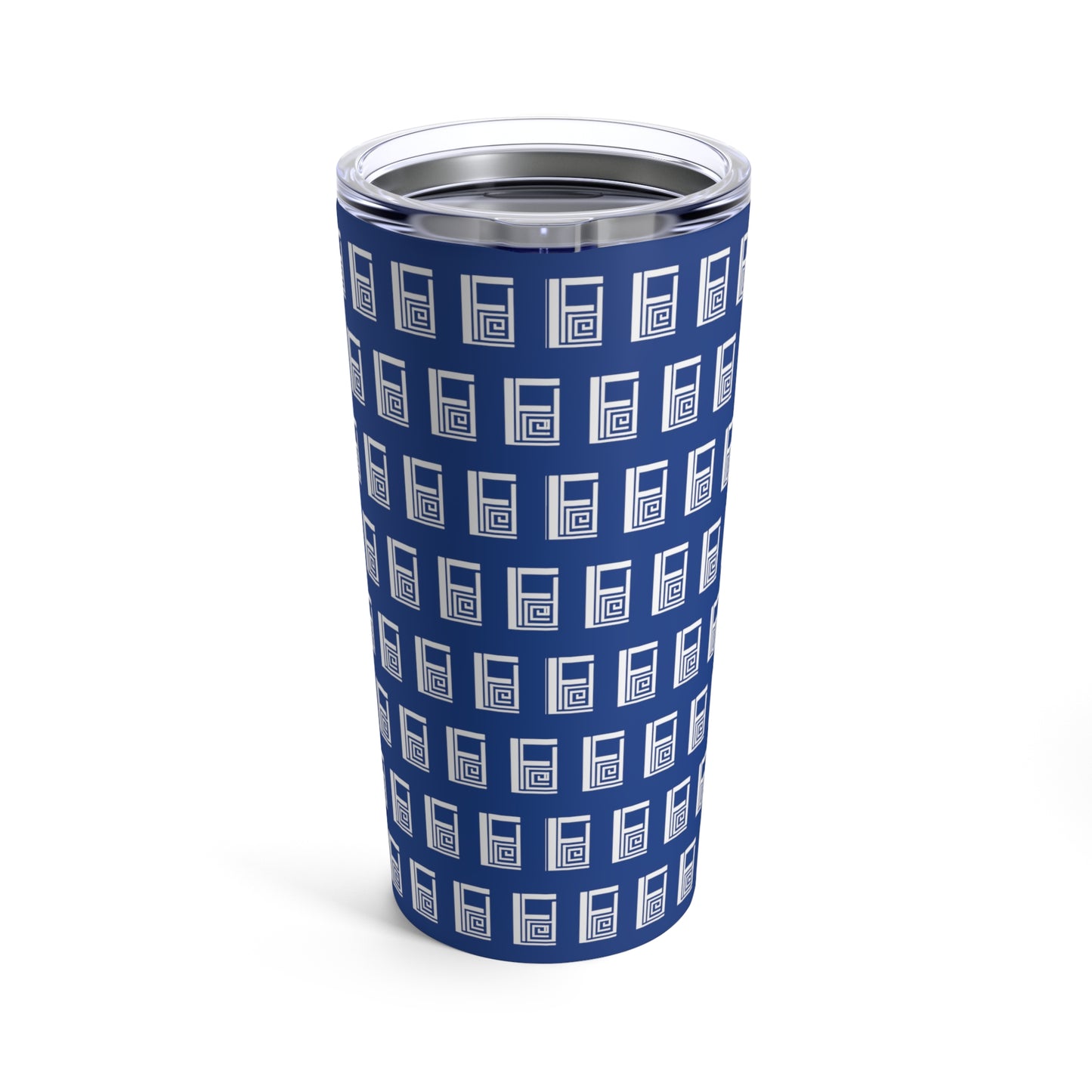 Tumbler 20oz - No.  000BE - White Logo on Blue - By Irish Artist Fiona de Lacy