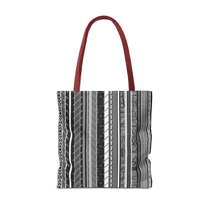 Tote Bag  - No. 298 A -  Black, White, Grey Stripes