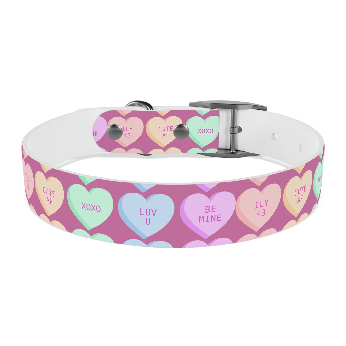 Dog Collar - Pink with Hearts