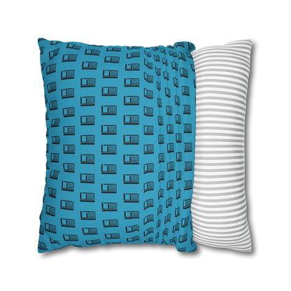 Cushion Pillow Case - No. 000TE - Black Logo on Turquoise