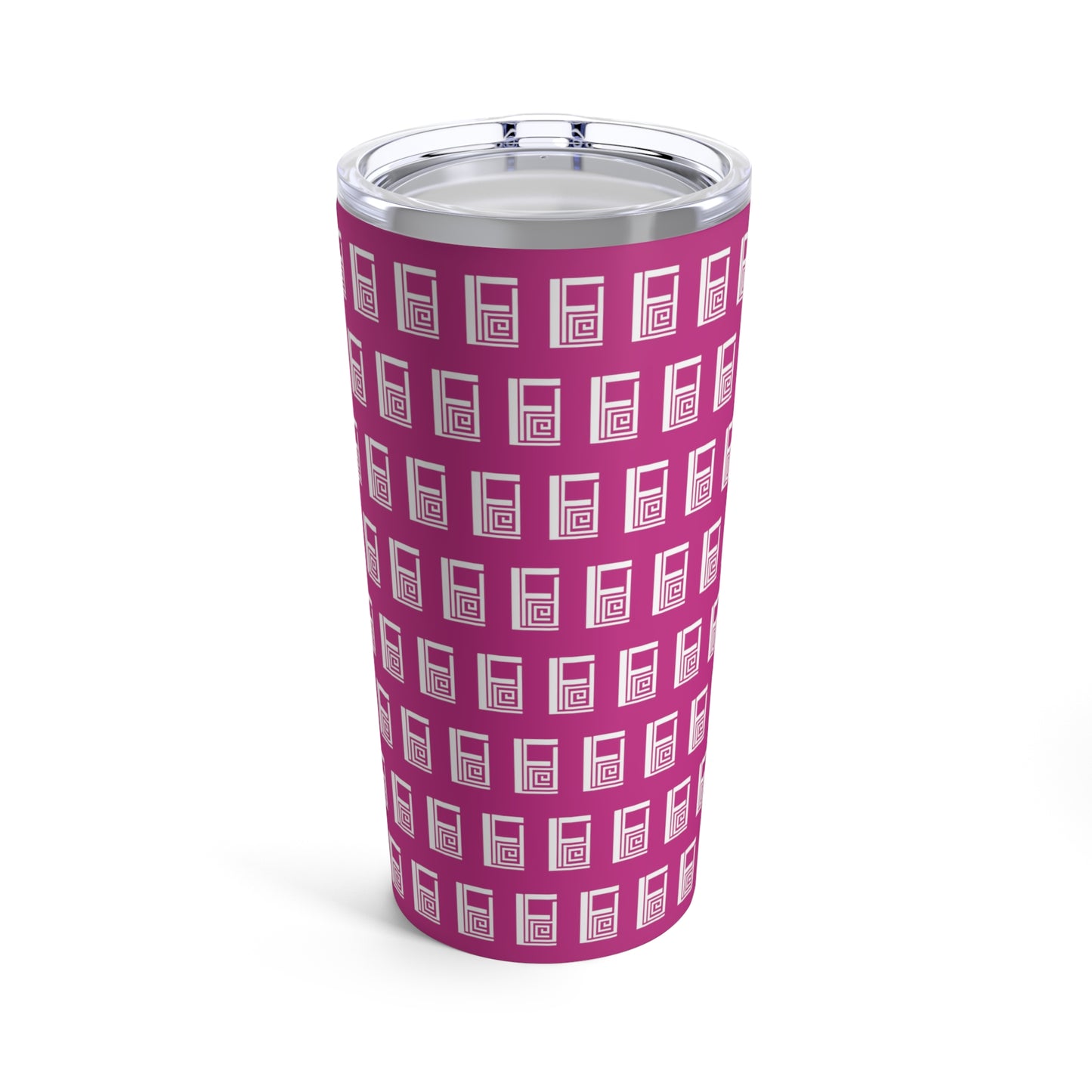 Tumbler 20oz - No. 000PK - White Logo on Pink - By Irish Artist Fiona de Lacy