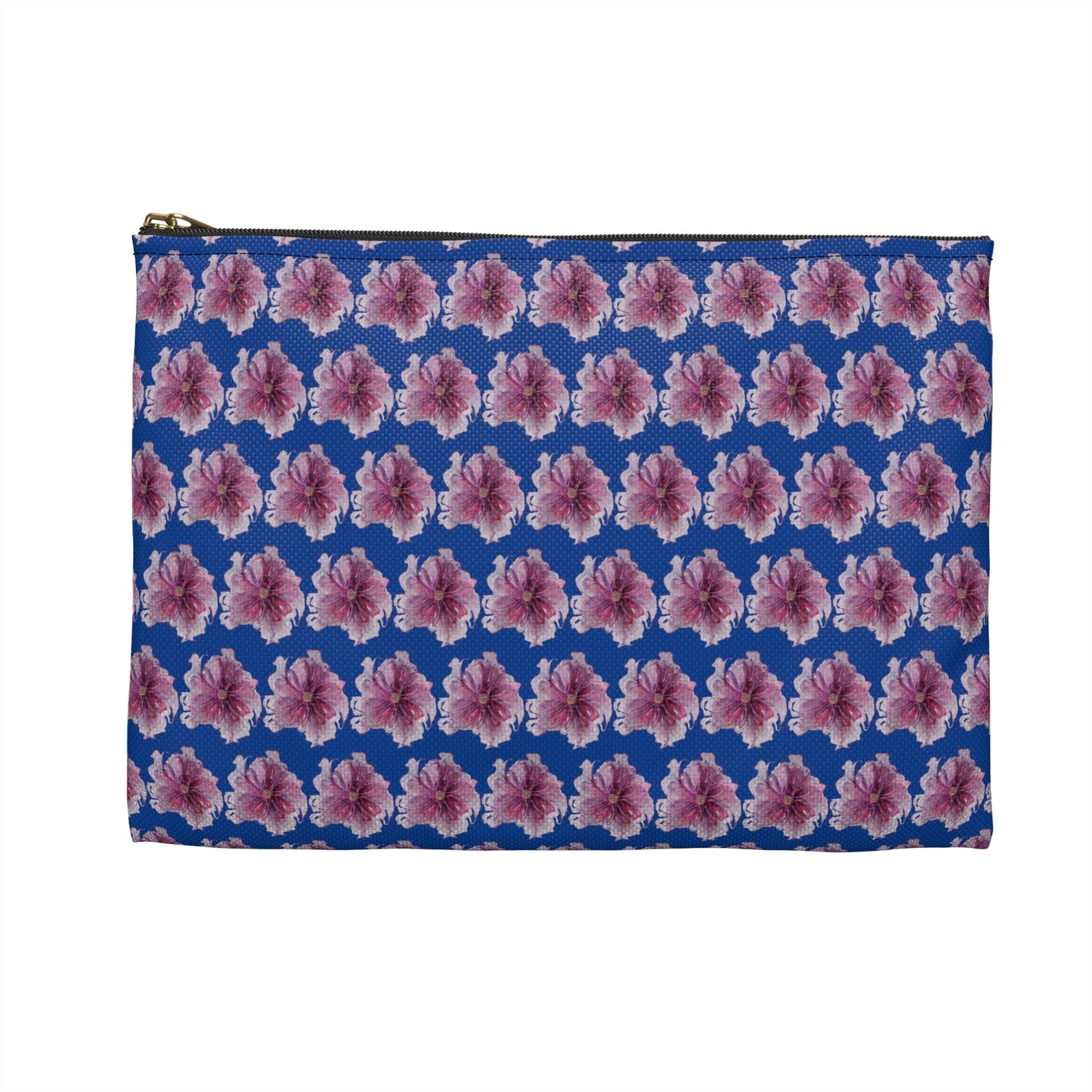 Make Up Bag - No. 269 - Purple & Pink Flower on Blue