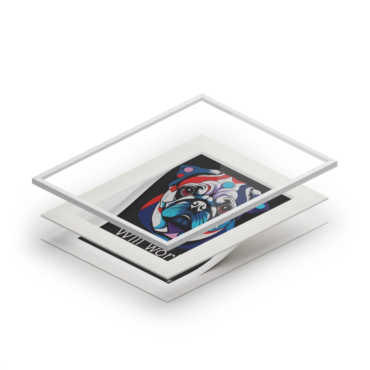 Fine Art Print (Cardboard Frame) - Pug