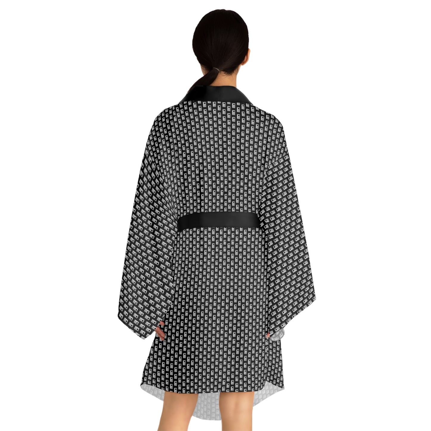 Long Sleeve Kimono Robe - No. 000BK