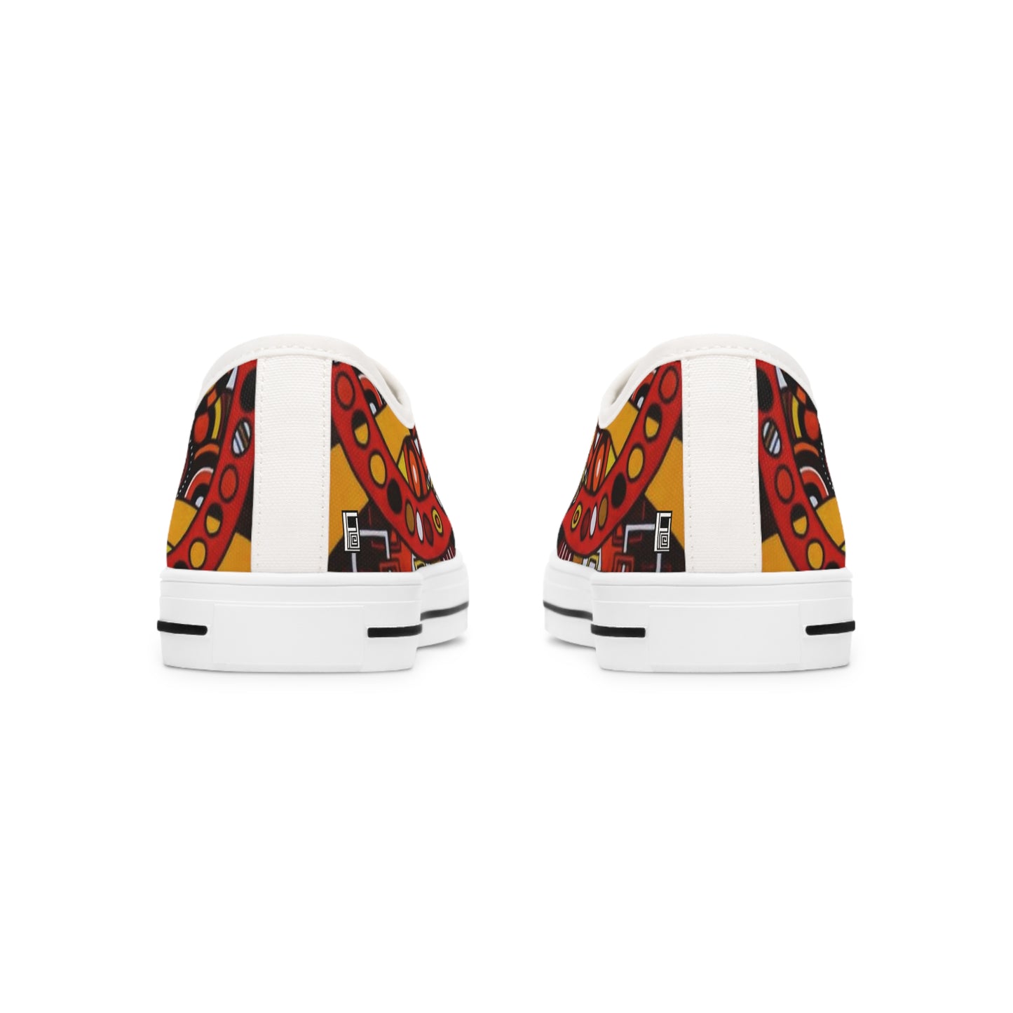 Women's Low Top Sneakers, Black Soles - No. 222 -  'Clockworks' By Irish Artist Fiona de Lacy