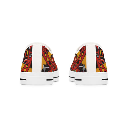 Women's Low Top Sneakers, Black Soles - No. 222 -  'Clockworks' By Irish Artist Fiona de Lacy