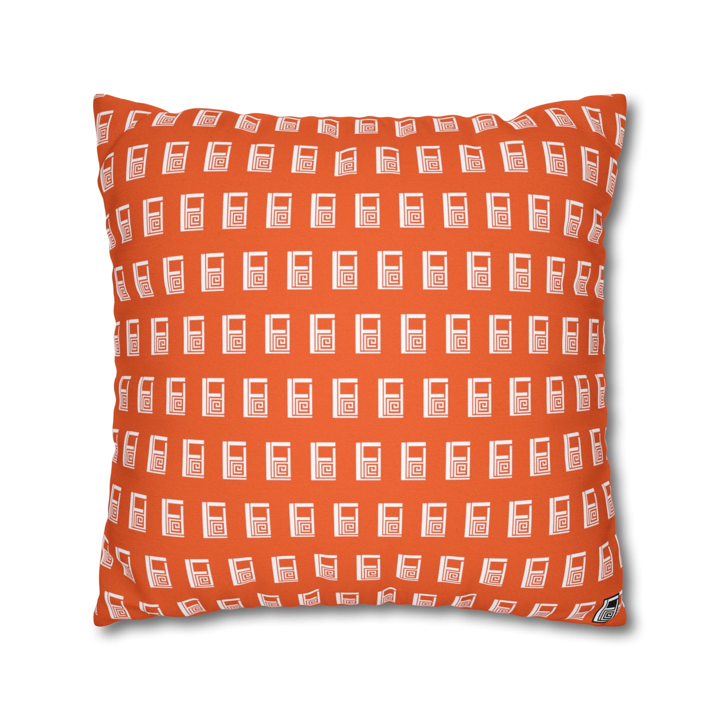 Cushion Pillow Case - No. 000OE - White Logo on Orange