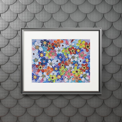 Fine Art Print (Cardboard Frame) - No. 240 - 'Flowers on Purple'