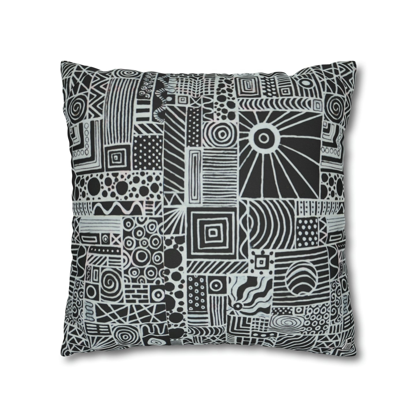 Cushion Pillow Case - No. 252 - White on Black