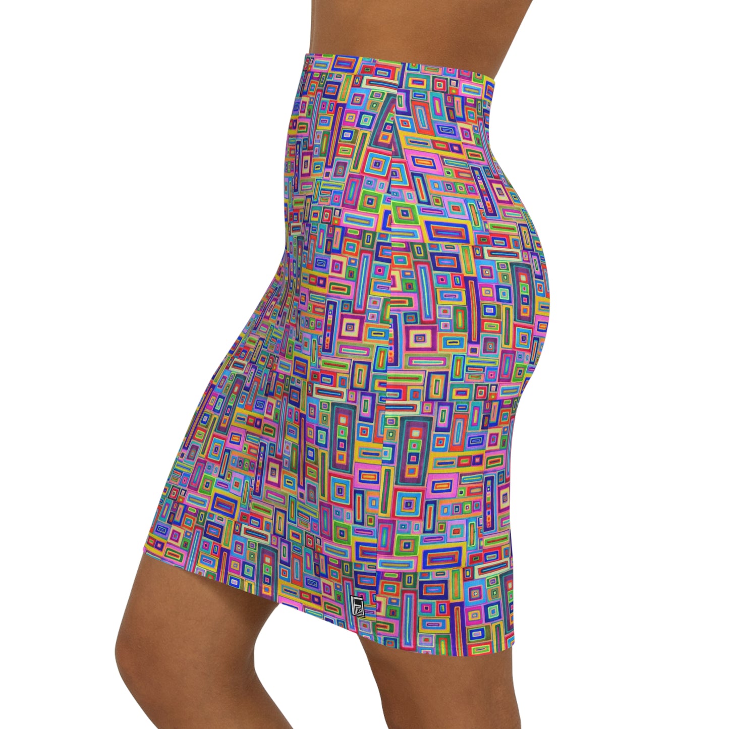 Women's Mini Skirt - No. 264 - Multicoloured rectangles