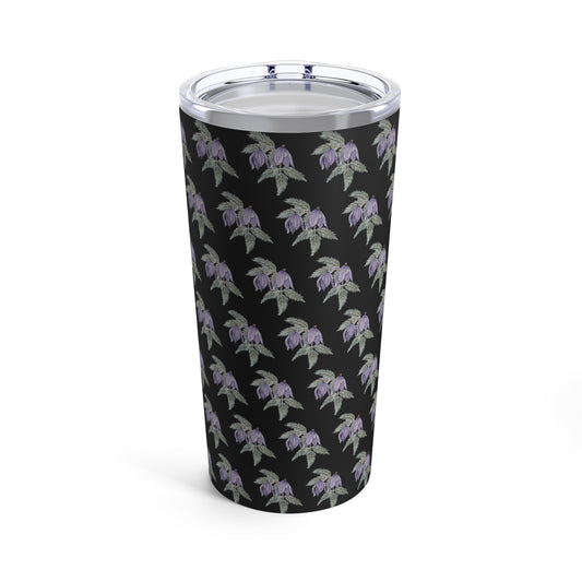 Tumbler 20oz - No.  270 Purple Drop Flowers - By Irish Artist Fiona de Lacy