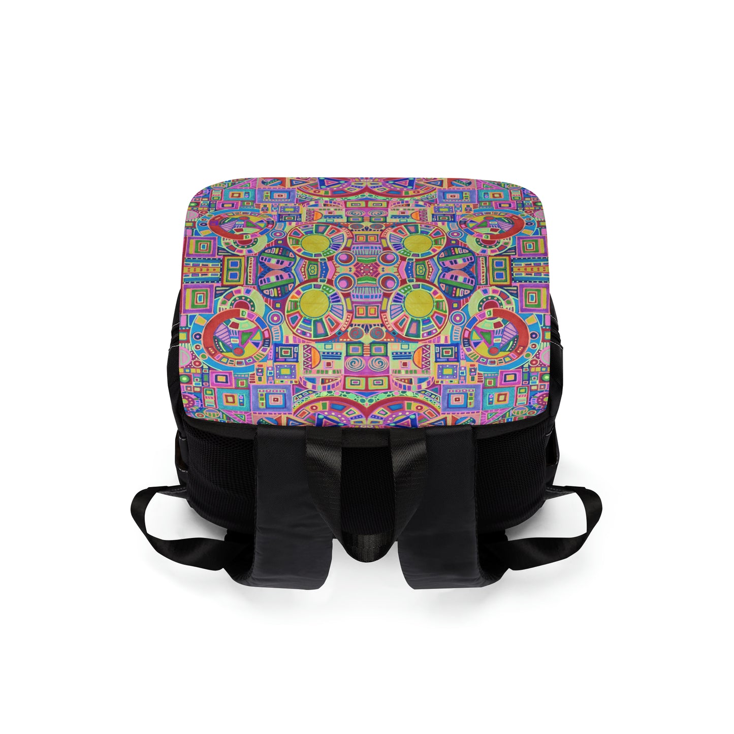 Casual Shoulder Backpack,  No. 260 A Multicoloured Abstract -  By Irish Artist Fiona de Lacy