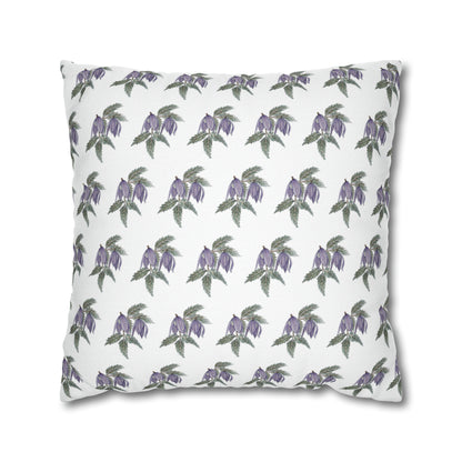 Cushion Pillow Case - No. 270 - Purple Drop Flowers on White