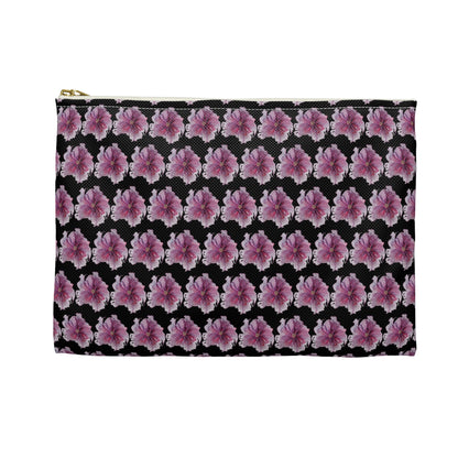 Make Up Bag - No. 269 - Purple & Pink Flower on Black