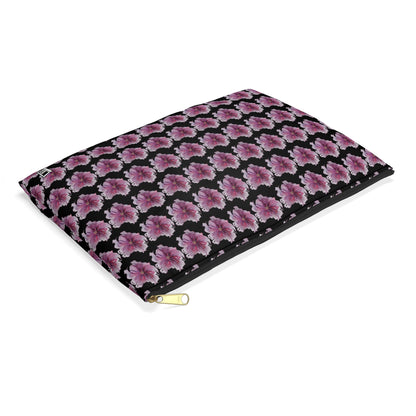 Make Up Bag - No. 269 - Purple & Pink Flower on Black