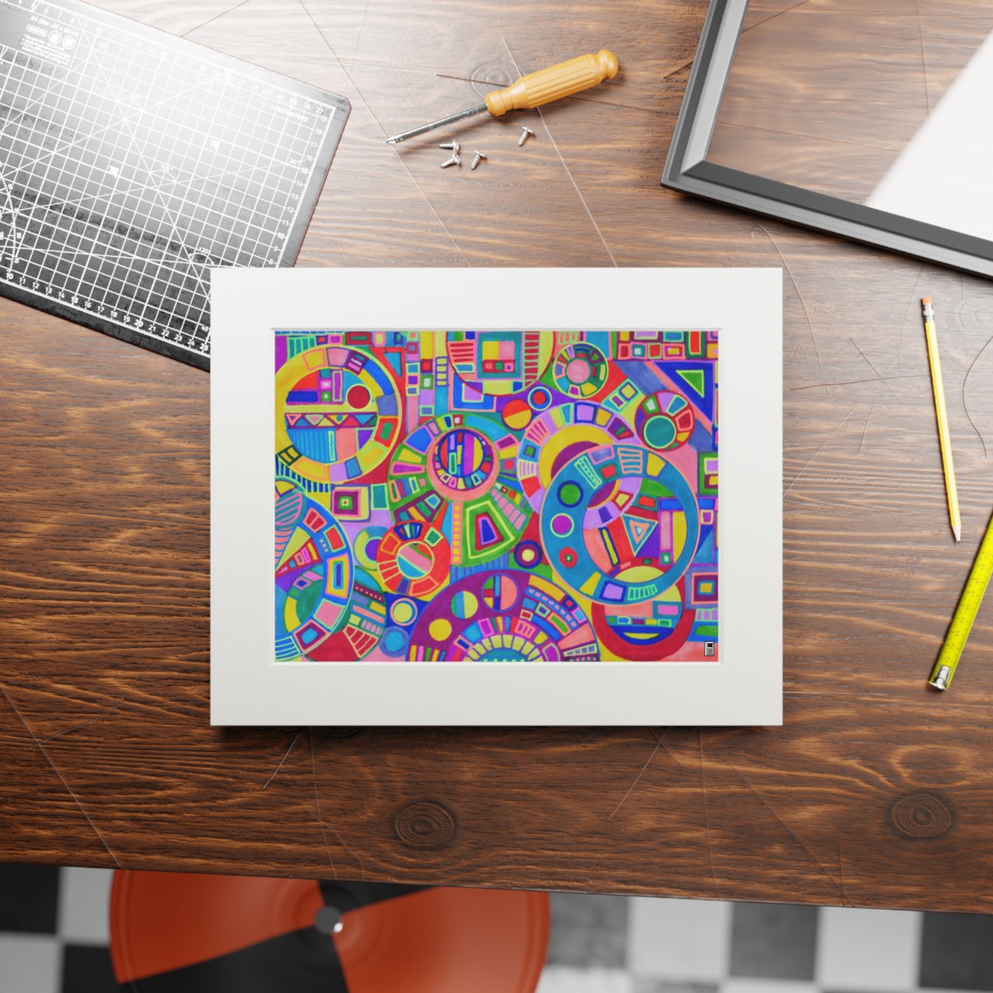 Fine Art Print (Cardboard Frame) No. 261 - Multicoloured Abstract