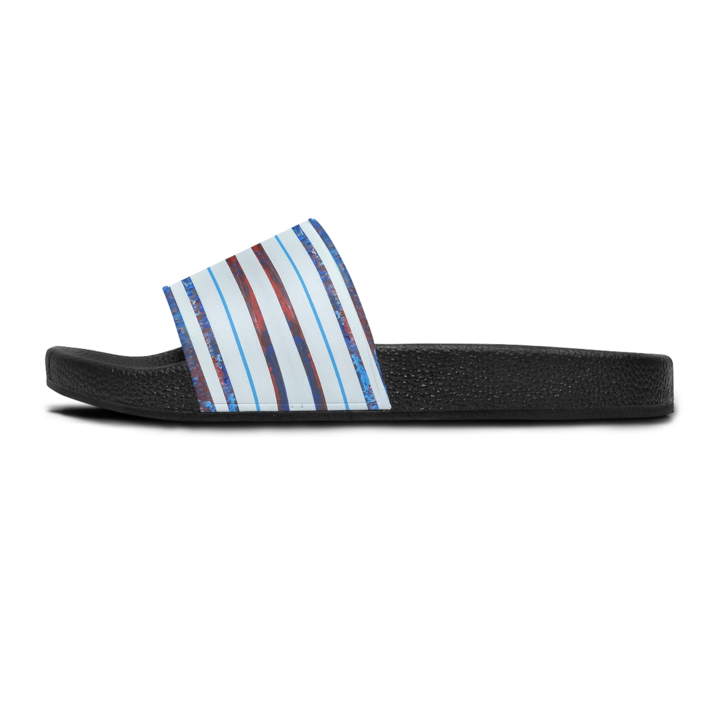 Women's Slide Sandals - No. 140 - 'Thin Blue Line' - By Irish Artist Fiona de Lacy