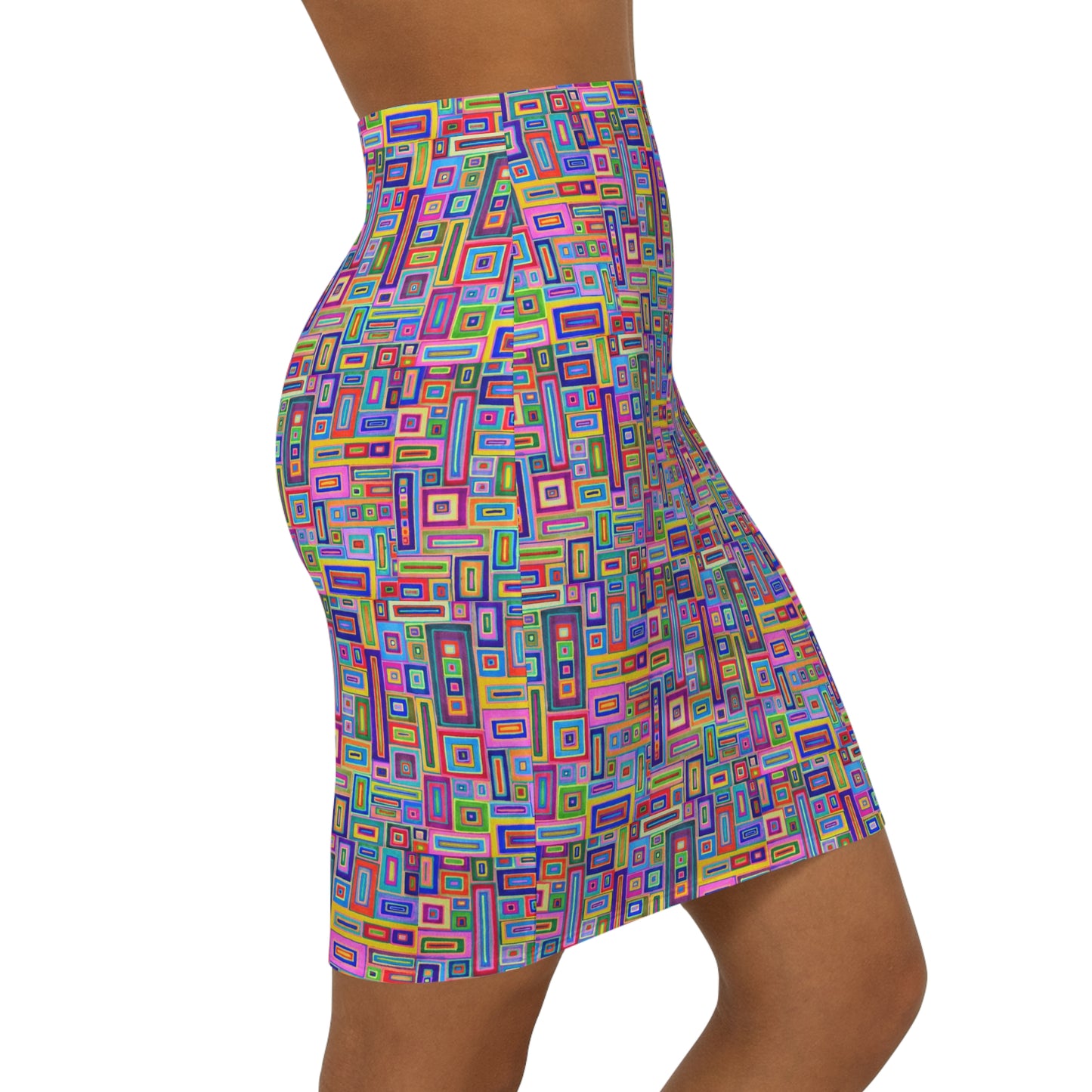 Women's Mini Skirt - No. 264 - Multicoloured rectangles