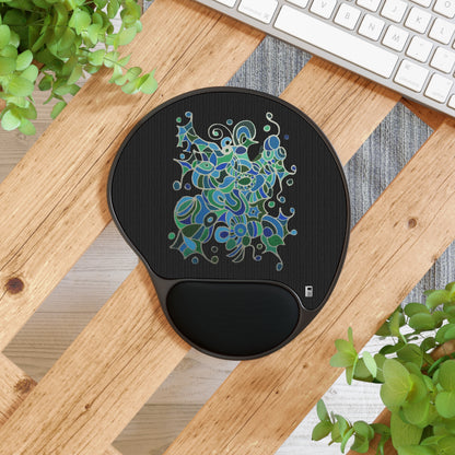 Mouse Pad With Wrist Rest - No. 146 BK - Bird of Paradise