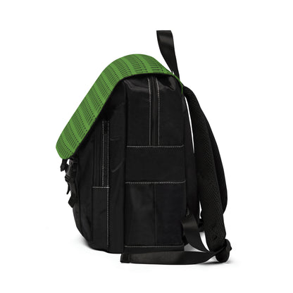 Casual Shoulder Backpack,  No. 000 - Artists Logo on Green -  By Irish Artist Fiona de Lacy