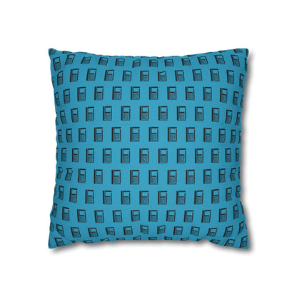 Cushion Pillow Case - No. 000TE - Black Logo on Turquoise