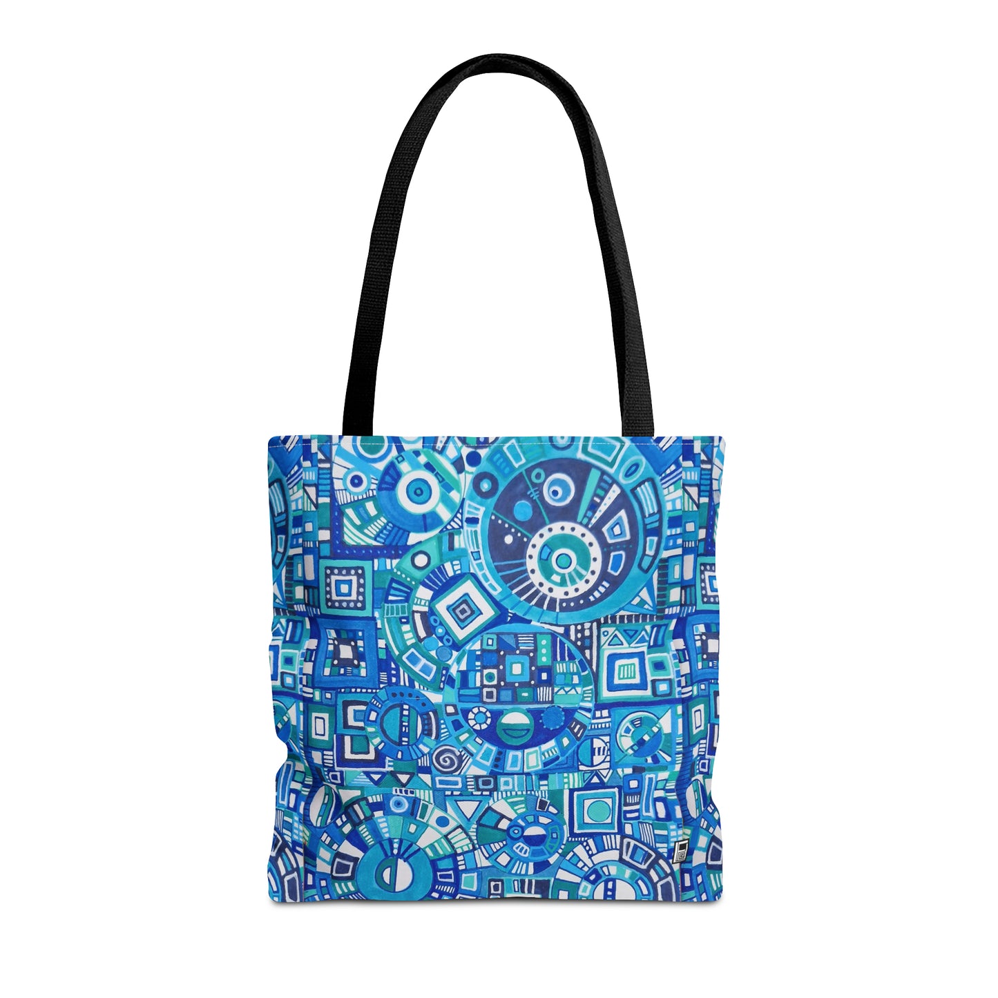 Tote Bag  - No. 262 Geometric Blue - By Irish Artist Fiona de Lacy