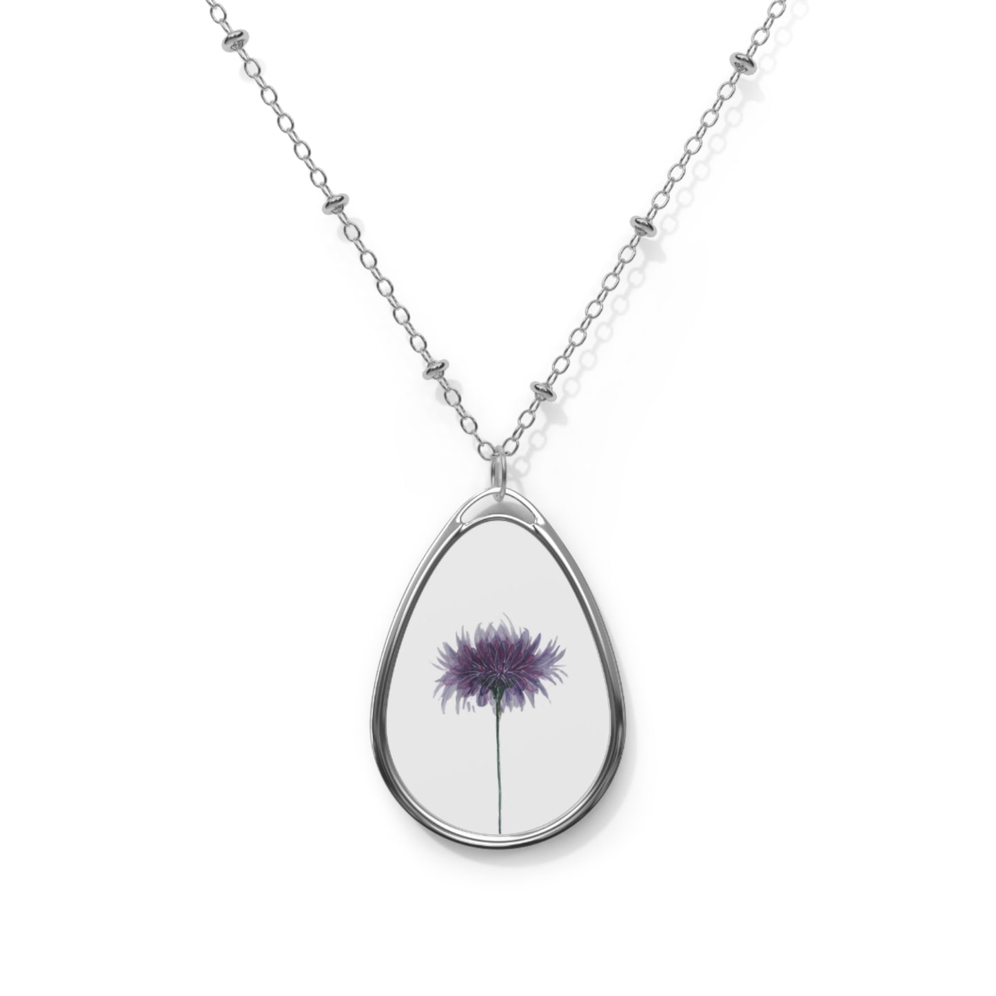 Oval Necklace - No. 268 - Lonely Flower - By Irish Artists Fiona de Lacy