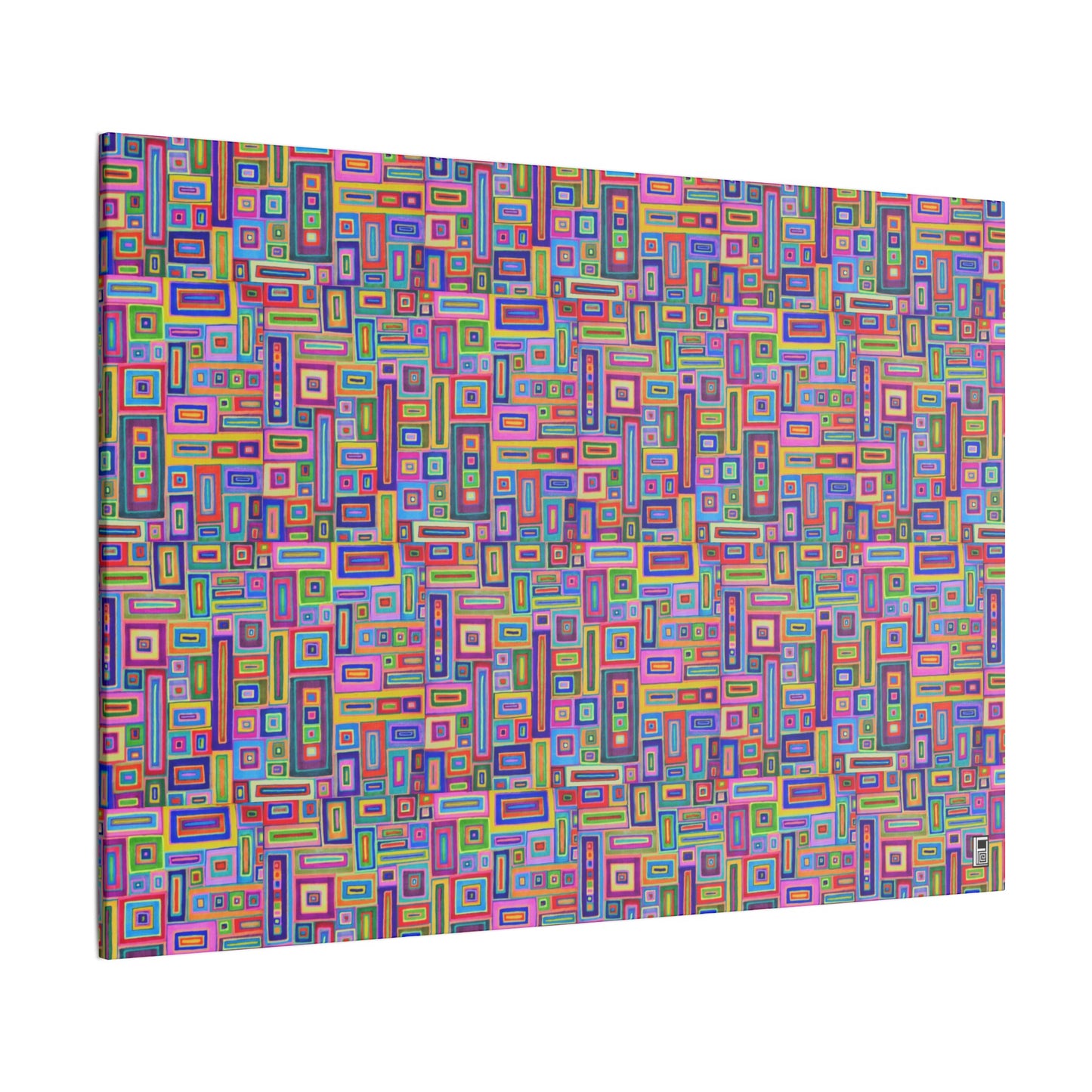 Giclée Canvas Print - No. 264 - Coloured Rectangle Abstract