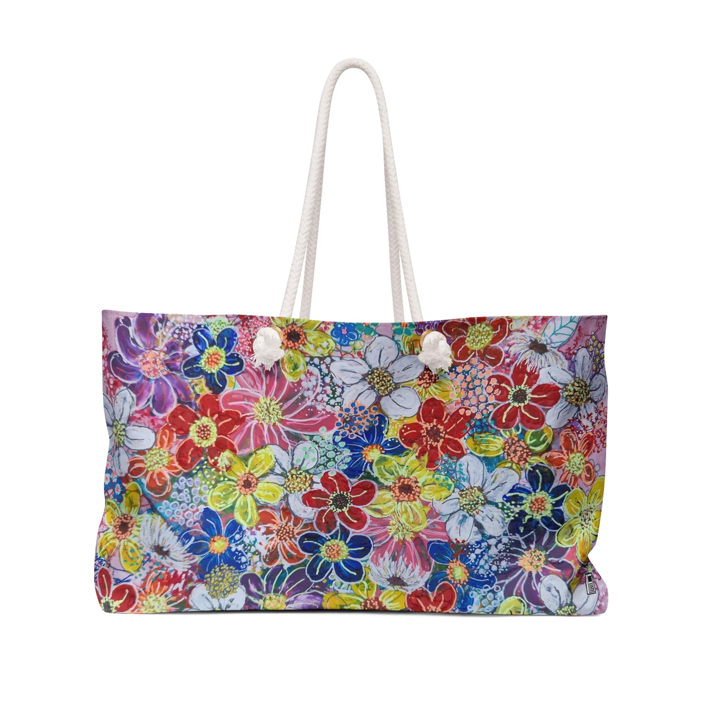 Weekender / Beach / Overnight Bag -  No. 241 - Flowers on Pink