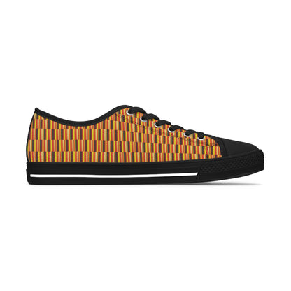 Women's Low Top Sneakers, No. 130 - Sunrise - Pattern - By Irish Artist Fiona de Lacy