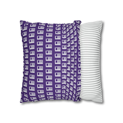 Cushion Pillow Case - No. 000PE - White Logo on Purple