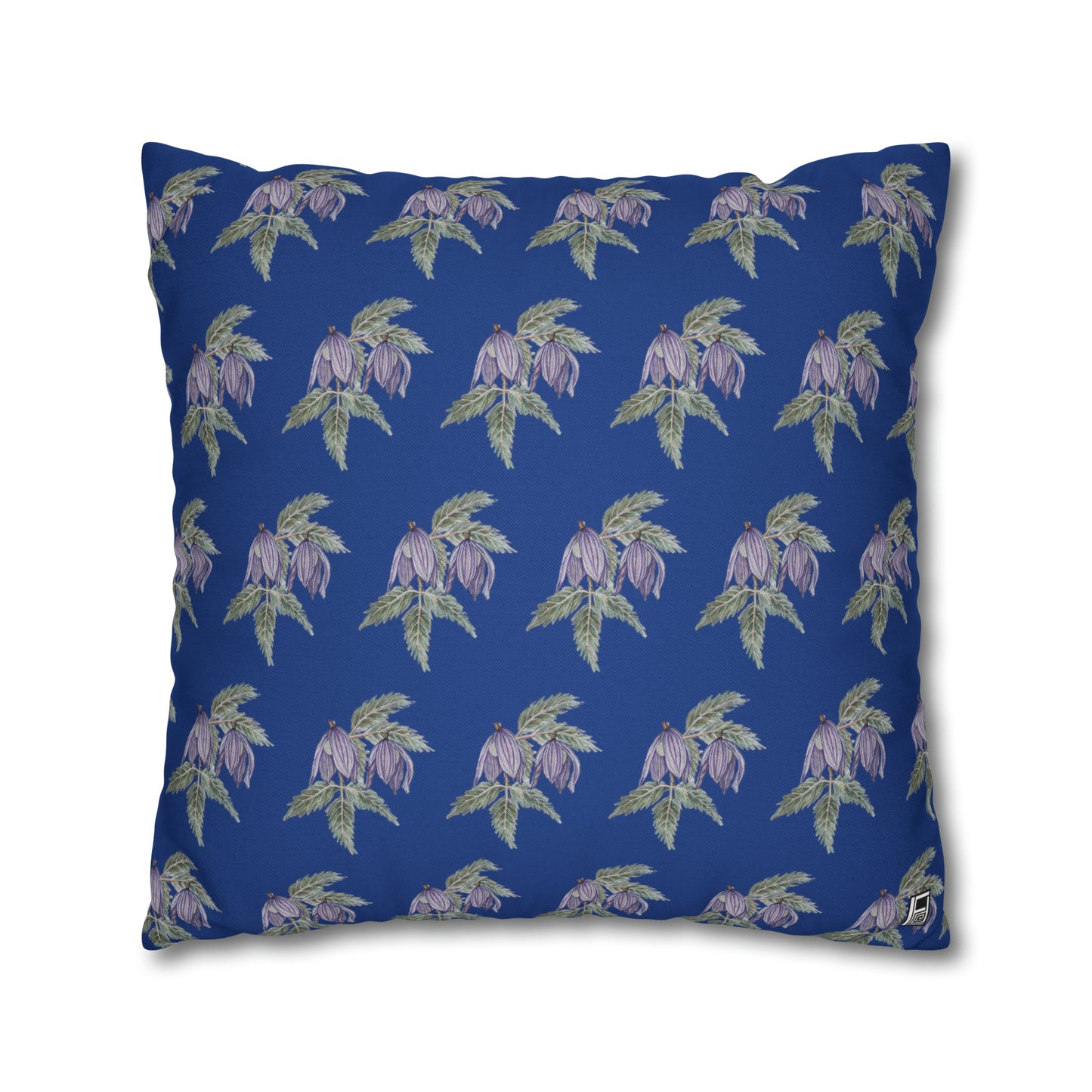 Cushion Pillow Case - No. 270 - Purple Drop Flowers on Navy