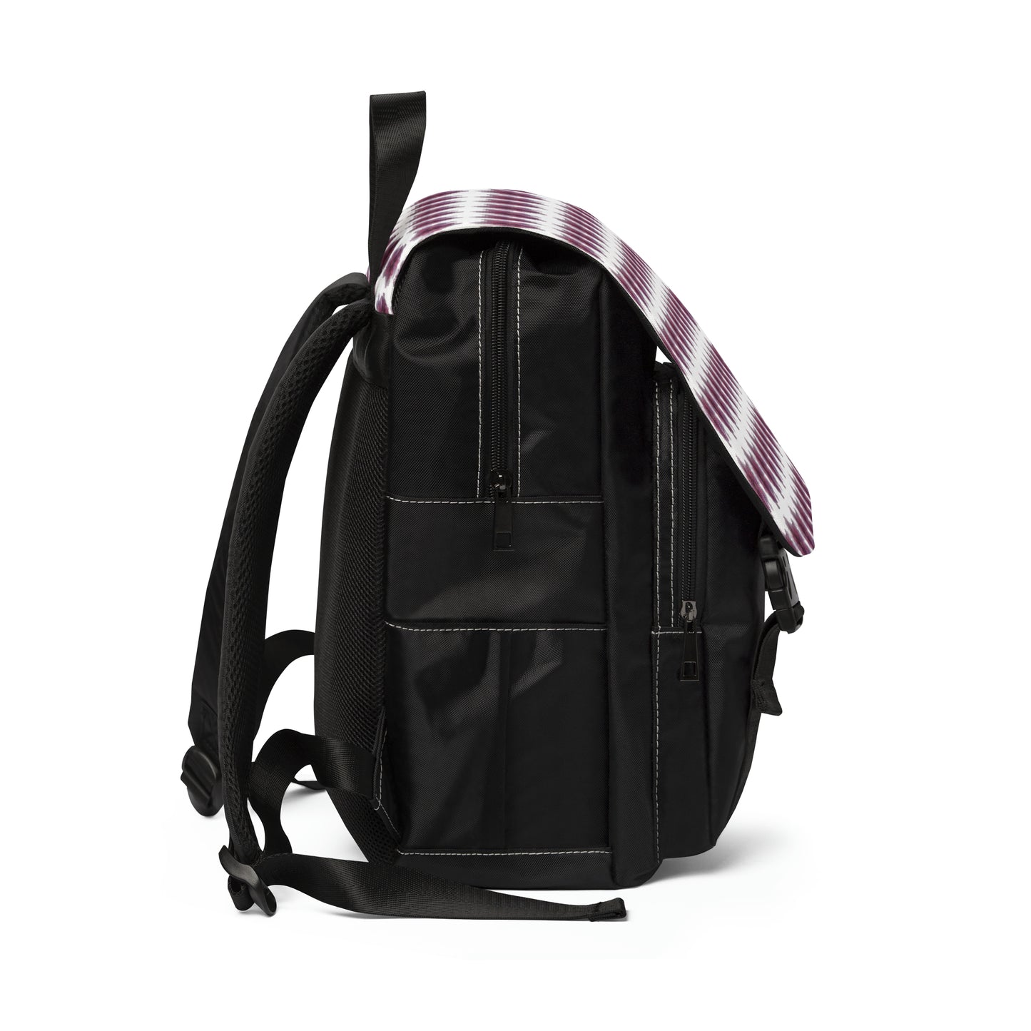 Casual Shoulder Backpack,  No. 269 Pink / Purple Flower -  By Irish Artist Fiona de Lacy