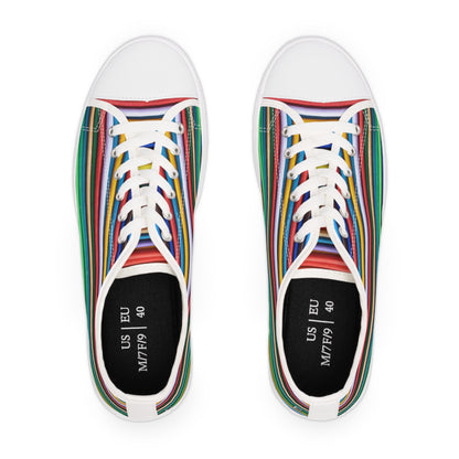 Women's Low Top Sneakers - No. 309 - Multicoloured Lines - By Irish Artist Fiona de Lacy