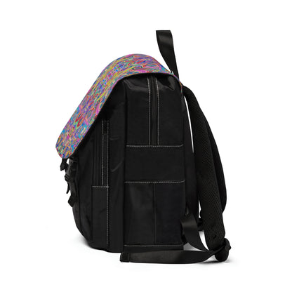 Casual Shoulder Backpack,  No. 260 B Multicoloured Abstract -  By Irish Artist Fiona de Lacy