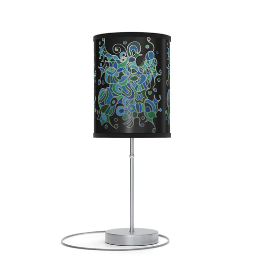 Lamp on a Stand, US|CA plug - No. 146 - 'Bird of Paradise' on Black