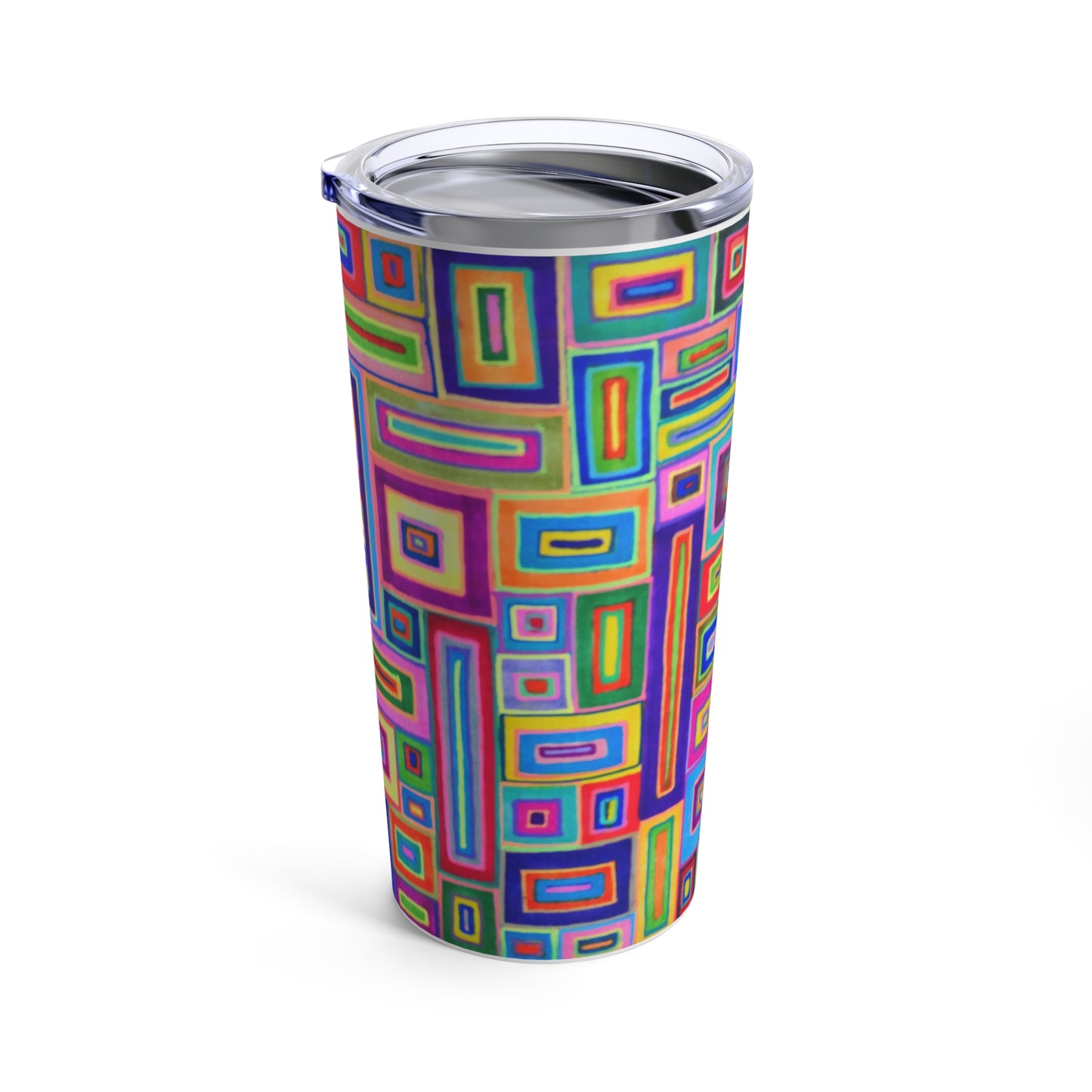 Tumbler 20oz - No.  264 Multicoloured Abstract - By Irish Artist Fiona de Lacy