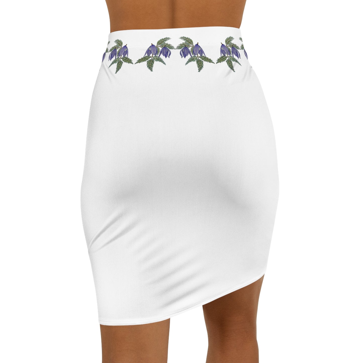 Women's Mini Skirt - No. 270 - Purple Drop Flowers