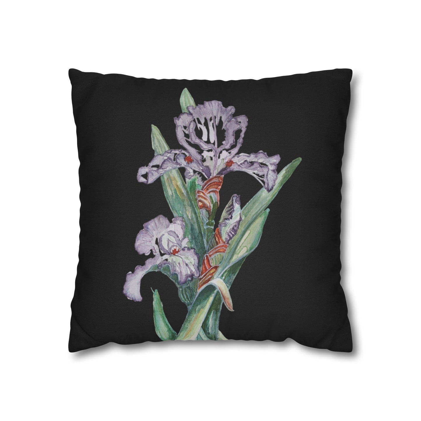 Cushion Pillow Case - No. 272 - Purple Orchid on Black