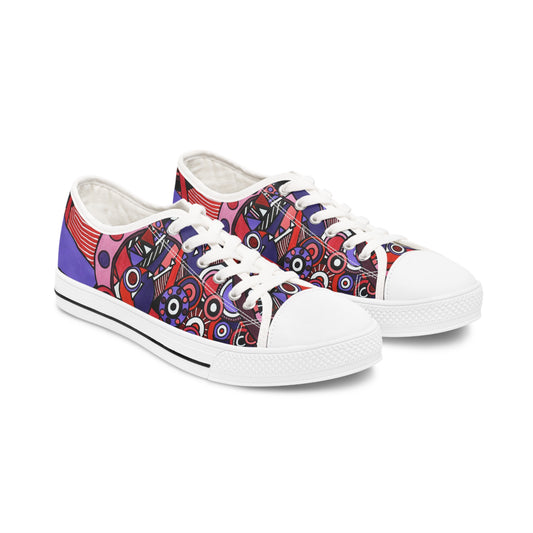 Women's Low Top Sneakers - No. 220 - 'Connections' By Irish Artist Fiona de Lacy