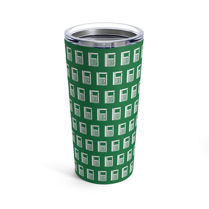 Tumbler 20oz - No.  000GN - White Logo on Green - By Irish Artist Fiona de Lacy