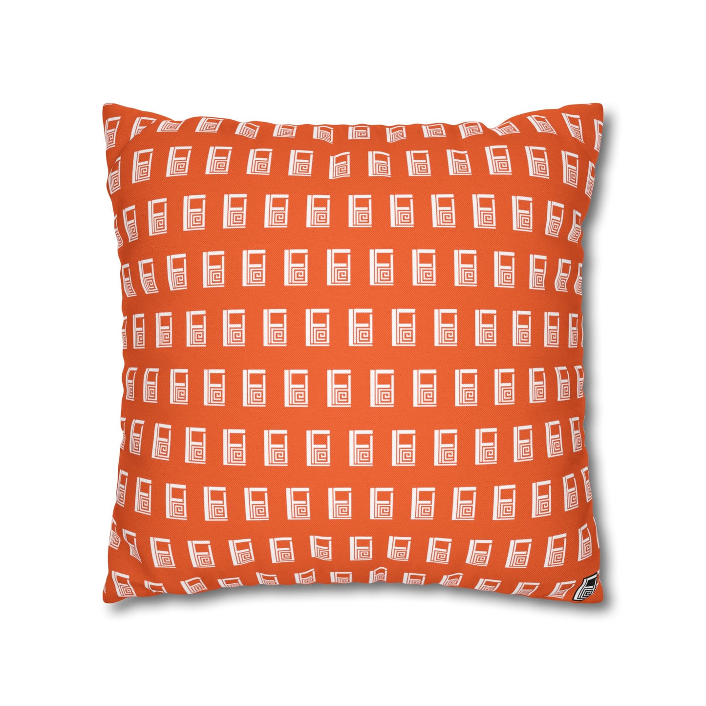 Cushion Pillow Case - No. 000OE - White Logo on Orange