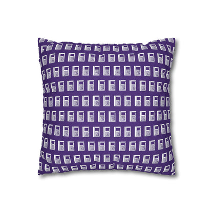 Cushion Pillow Case - No. 000PE - White Logo on Purple