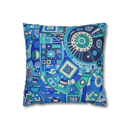 Cushion Pillow Case - No. 262 - Blue Geometric Abstract